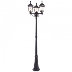 Burford - Matt Black 3 Light Big Post with Clear Glass  Burford - Matt Black 3 Light Big Post with Clear Glass