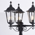 Burford - Matt Black 3 Light Big Post with Clear Glass  Burford - Matt Black 3 Light Big Post with Clear Glass