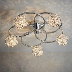 Talia - Chrome 5 Light Ceiling Lamp with Crystal Talia - Chrome 5 Light Ceiling Lamp with Crystal
