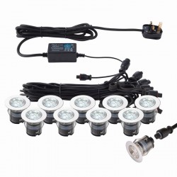 Ikon - Set of 10 Decking Lights ∅3.5 cm CCT 6500K/Blue K Ikon - Set of 10 Decking Lights ∅3.5 cm CCT 6500K/Blue K
