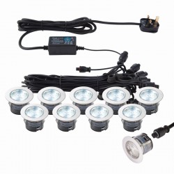 Ikon - Set of 10 Decking Lights ∅4.5 cm CCT 6500K/Blue K Ikon - Set of 10 Decking Lights ∅4.5 cm CCT 6500K/Blue K