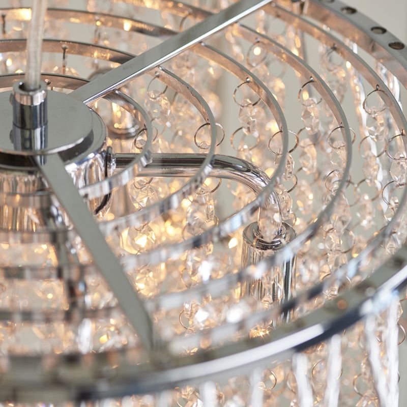 Ceiling Lights - Sophia - Crystal & Chrome 5 Light Pendant Endon-76694 - Sophia - Crystal & Chrome 5 Light Pendant