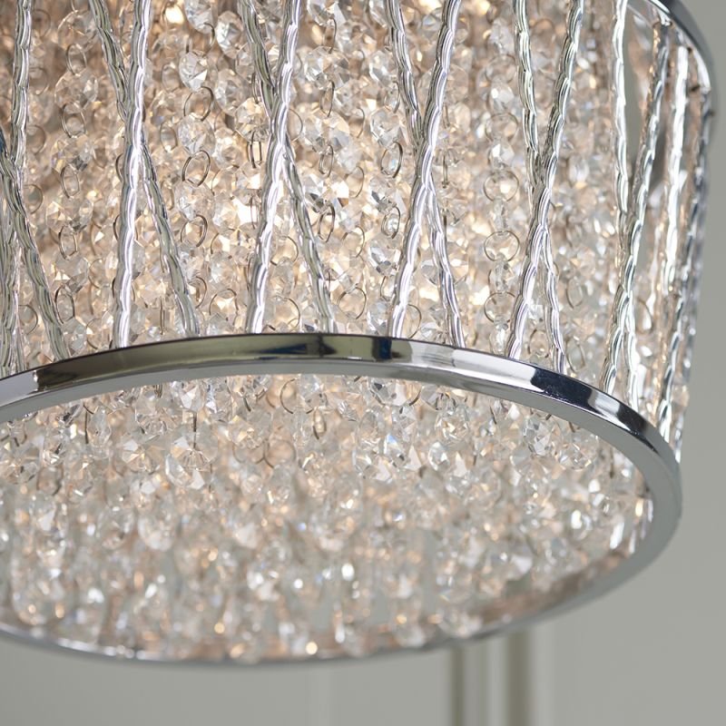 Crystal & Acrylic - Sophia - Crystal & Chrome 3 Light Ceiling Lamp Endon-76708 - Sophia - Crystal & Chrome 3 Light Ceiling Lamp