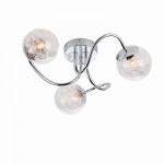 Auria - Chrome 3 Light Ceiling Lamp with Decorative Glasses