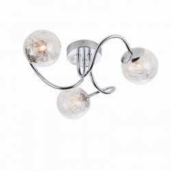Auria - Chrome 3 Light Ceiling Lamp with Decorative Glasses Auria - Chrome 3 Light Ceiling Lamp with Decorative Glasses