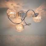 Auria - Chrome 3 Light Ceiling Lamp with Decorative Glasses