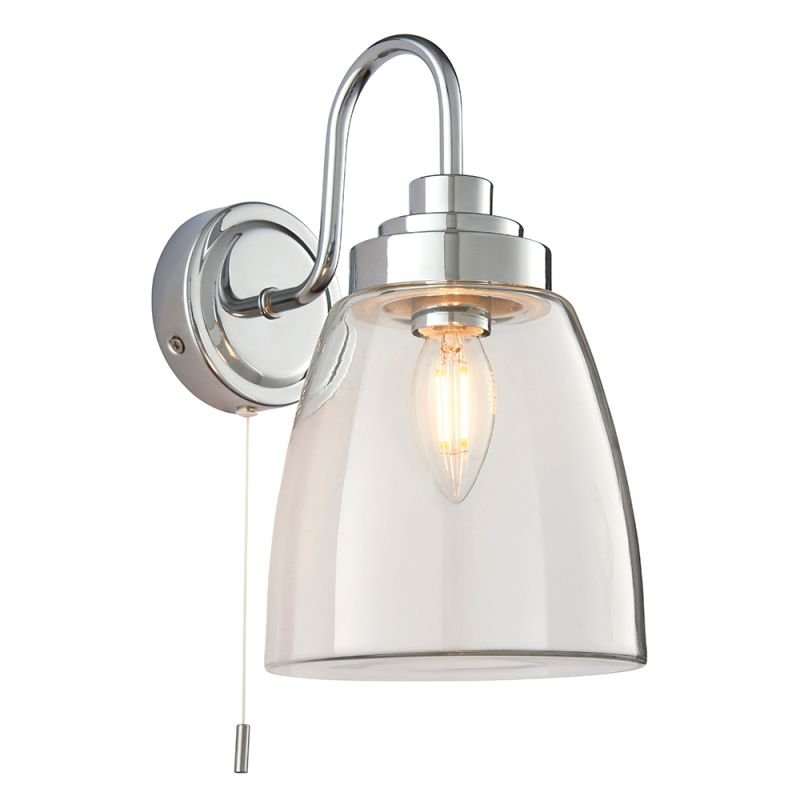 Endon-77088 - Ashbury - Bathroom Clear Glass & Chrome Wall Lamp