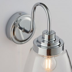 Ashbury - Bathroom Chrome Wall Lamp with Clear Glass Ashbury - Bathroom Chrome Wall Lamp with Clear Glass