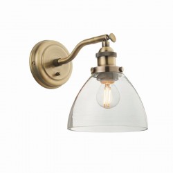 Hansen - Antique Brass Wall Lamp with Clear Glass