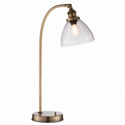 Hansen - Antique Brass Table Lamp with Clear Glass  Hansen - Antique Brass Table Lamp with Clear Glass