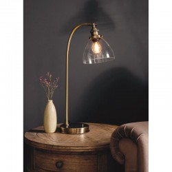 Hansen - Antique Brass Table Lamp with Clear Glass  Hansen - Antique Brass Table Lamp with Clear Glass