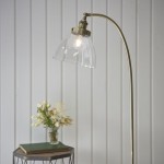 Hansen - Antique Brass Floor Lamp with Clear Glass  Hansen - Antique Brass Floor Lamp with Clear Glass