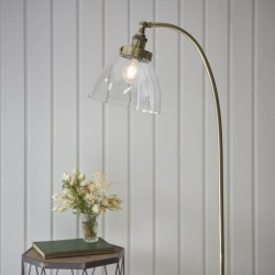 Hansen - Antique Brass Floor Lamp with Clear Glass  Hansen - Antique Brass Floor Lamp with Clear Glass