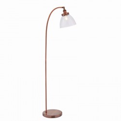 Hansen - Aged Copper Floor Lamp with Clear Glass Shade Hansen - Aged Copper Floor Lamp with Clear Glass Shade