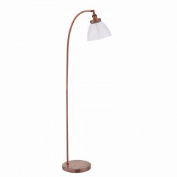 Hansen - Aged Copper Floor Lamp with Clear Glass Shade Hansen - Aged Copper Floor Lamp with Clear Glass Shade