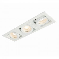 Xeno - Square Matt White Triple Recessed Downlight