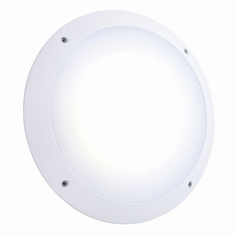 Outdoor - Seran - LED White Plain Microwave Bulkhead Saxby-78609 - Seran - LED White Plain Microwave Bulkhead