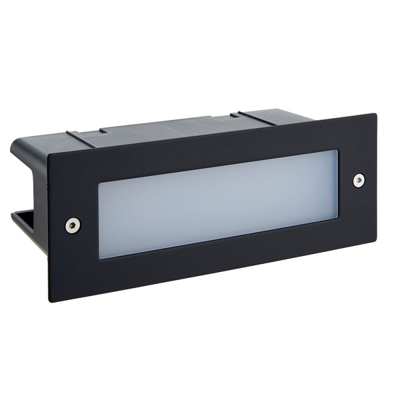 Saxby-78638 - Seina - LED 4000K Black & Frosted Glass Brick Light