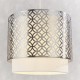 Ceiling Lights - Gilli - Vintage White Linen with Satin Nickel Single Pendant Endon-78726 - Gilli - Vintage White Linen with Satin Nickel Single Pendant