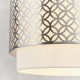 Ceiling Lights - Gilli - Vintage White Linen with Satin Nickel Single Pendant Endon-78726 - Gilli - Vintage White Linen with Satin Nickel Single Pendant