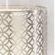 Ceiling Lights - Gilli - Vintage White Linen with Satin Nickel Single Pendant Endon-78726 - Gilli - Vintage White Linen with Satin Nickel Single Pendant