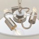 Ceiling Lights - Gilli - Vintage White Linen with Satin Nickel 3 Light Pendant Endon-78728 - Gilli - Vintage White Linen with Satin Nickel 3 Light Pendant