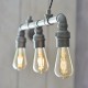 Kitchen Lights - Pipe - Aged Pewter 3 Light Pipe over Island Fitting Endon-78764 - Pipe - Aged Pewter 3 Light Pipe over Island Fitting