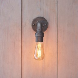 Pipe - Aged Pewter Pipe Wall Lamp Pipe - Aged Pewter Pipe Wall Lamp