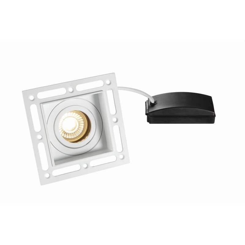 Saxby-78955 - Trimless Tilt - Adjust White Plaster-in Recessed Downlight