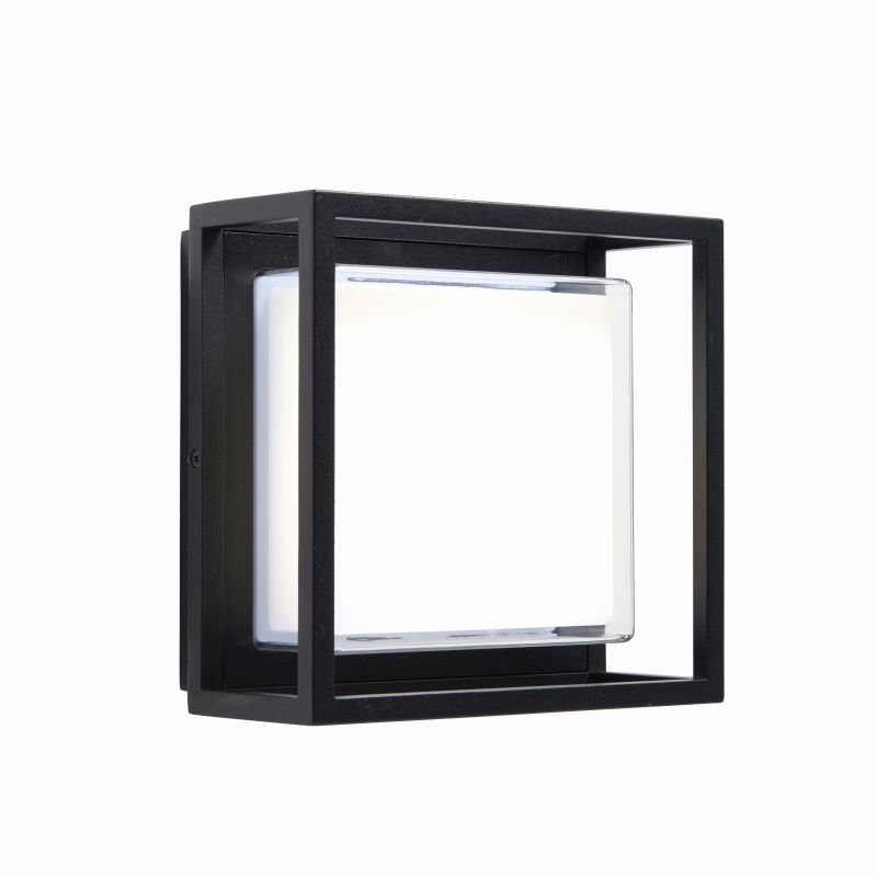 Outdoor - Arlow - LED Clear & Black Square Wall Lamp Saxby-79200 - Arlow - LED Clear & Black Square Wall Lamp