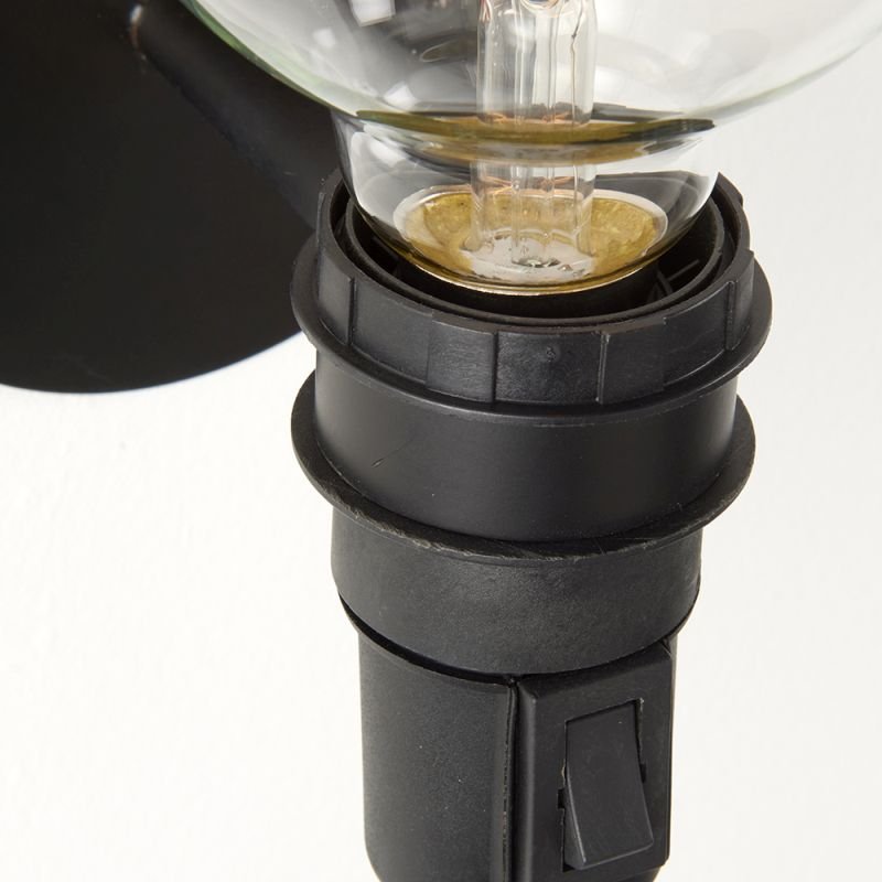 Wall Lights - Studio - Matt Black Plug-in Wall Lamp Endon-79382 - Studio - Matt Black Plug-in Wall Lamp
