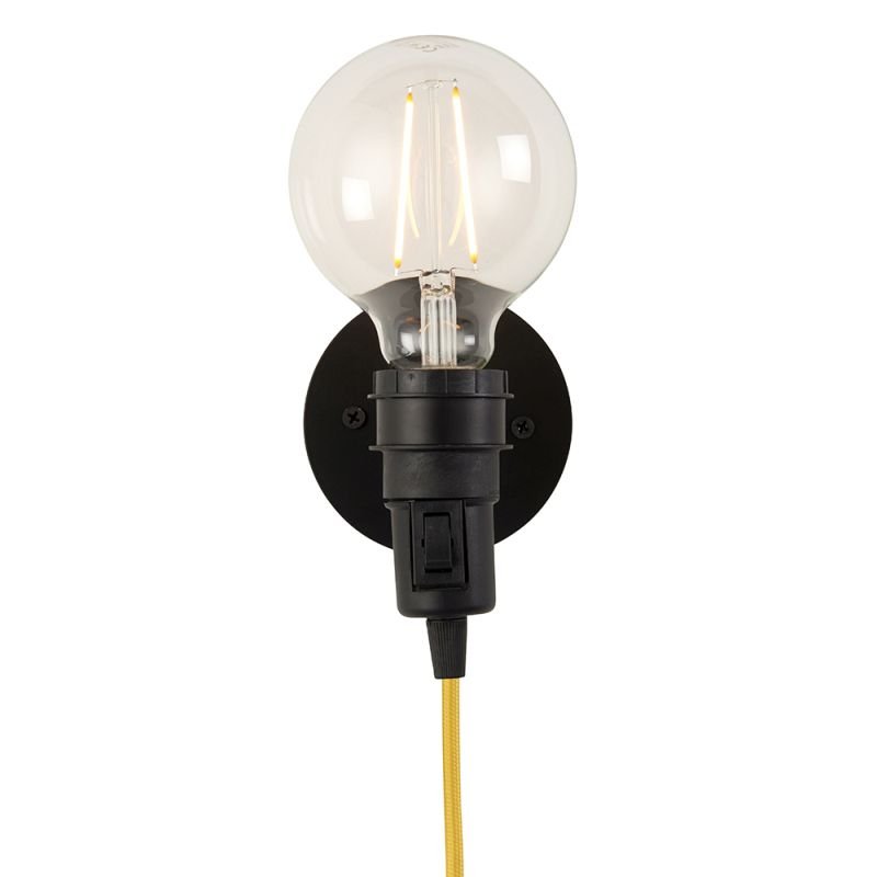Wall Lights - Studio - Matt Black Plug-in Wall Lamp Endon-79382 - Studio - Matt Black Plug-in Wall Lamp