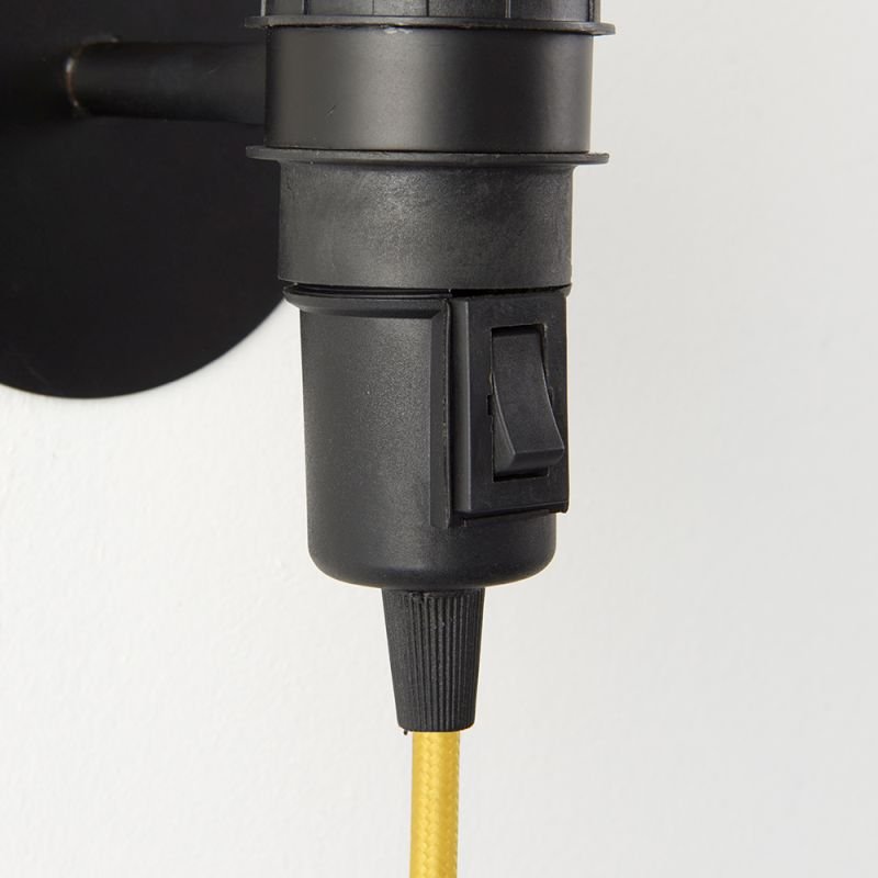 Wall Lights - Studio - Matt Black Plug-in Wall Lamp Endon-79382 - Studio - Matt Black Plug-in Wall Lamp