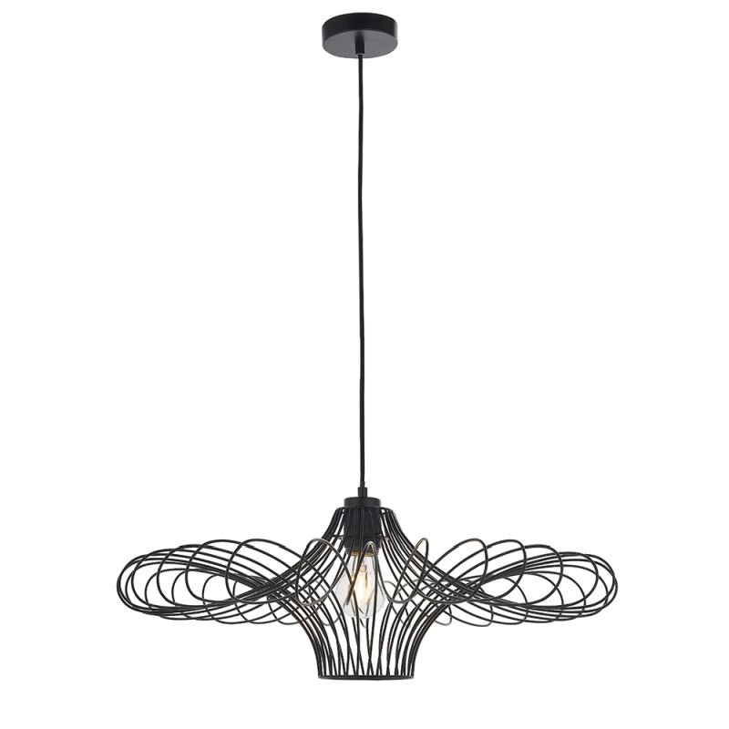 Accessories - Curl - Matt Black Geometric Shade for Pendant Endon-79622 - Curl - Matt Black Geometric Shade for Pendant