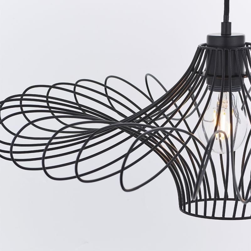Accessories - Curl - Matt Black Geometric Shade for Pendant Endon-79622 - Curl - Matt Black Geometric Shade for Pendant