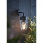 North - Matt Black Wall Lamp with Clear Glass