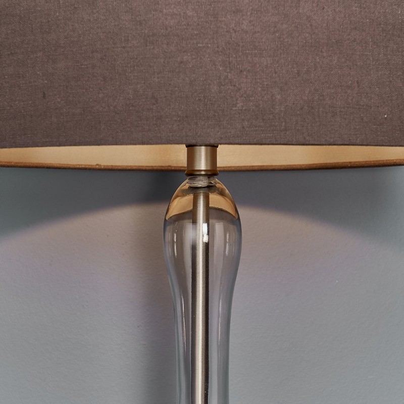 Endon-79835 - Caia - Charcoal Shade & Smoky Glass Table Lamp