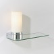 Bathroom Lights - Tal - White Glass Wall Lamp with Glass Shelf Endon-79920 - Tal - White Glass Wall Lamp with Glass Shelf