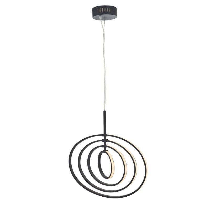 Endon-80679 - Avali - LED Black Rings 4 Light Hanging Pendant