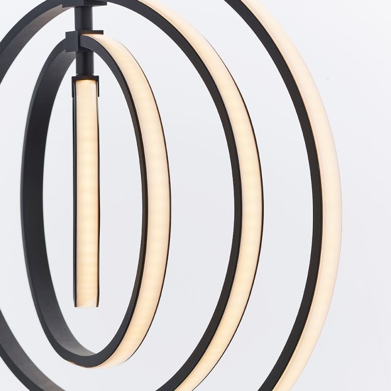 Ceiling Lights - Avali - LED Black Rings 4 Light Hanging Pendant Endon-80679 - Avali - LED Black Rings 4 Light Hanging Pendant