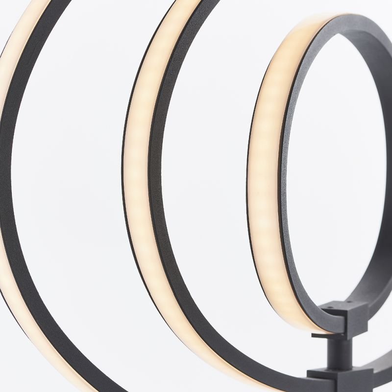 Table & Floor Lamp - Avali - LED Black Rings 3 Light Floor Lamp Endon-80680 - Avali - LED Black Rings 3 Light Floor Lamp
