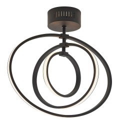 Avali - Matt Black LED Semi Flush