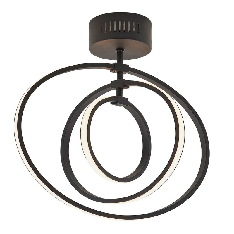 Endon-80682 - Avali - Matt Black LED Semi Flush