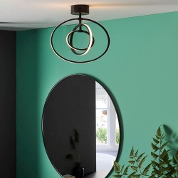 Avali - Matt Black LED Semi Flush