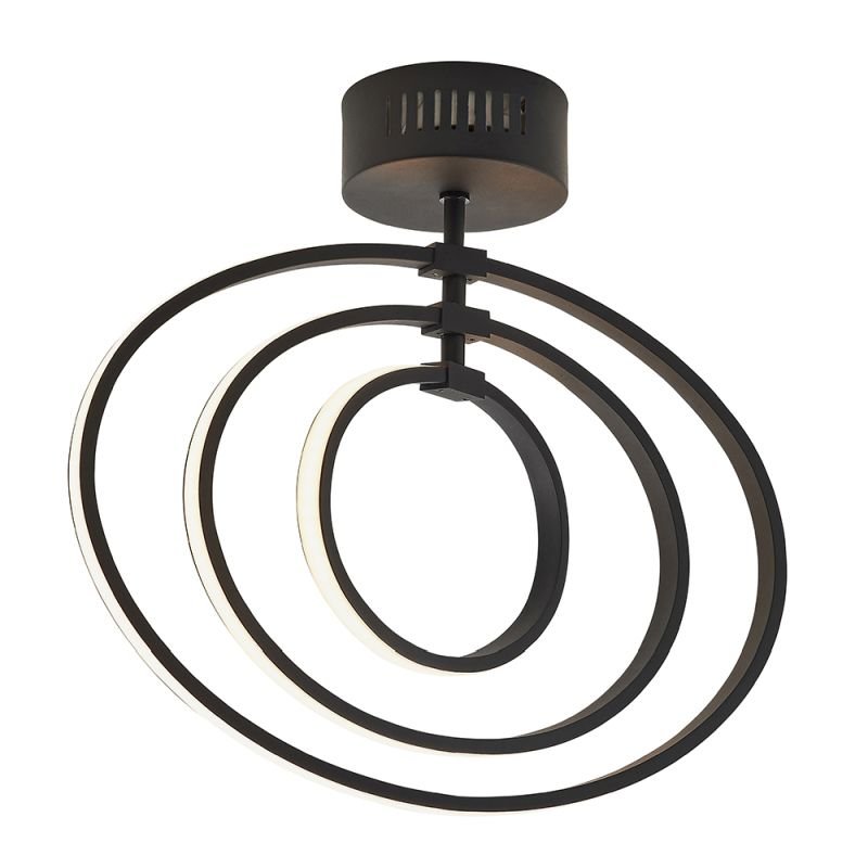Endon-80682 - Avali - LED Black Rings 3 Light Semi Flush
