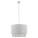 Ceiling Lights - Gilli - Pale Grey Cotton with Matt White 3 Light Pendant Endon-81031 - Gilli - Pale Grey Cotton with Matt White 3 Light Pendant