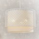Ceiling Lights - Gilli - Pale Grey Cotton with Matt White 3 Light Pendant Endon-81031 - Gilli - Pale Grey Cotton with Matt White 3 Light Pendant