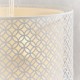 Ceiling Lights - Gilli - Pale Grey Cotton with Matt White 3 Light Pendant Endon-81031 - Gilli - Pale Grey Cotton with Matt White 3 Light Pendant