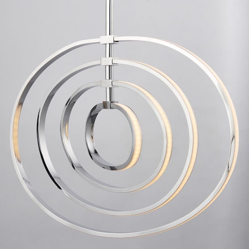 Ceiling Lights - Avali - LED Chrome Rings 4 Light Hanging Pendant Endon-81034 - Avali - LED Chrome Rings 4 Light Hanging Pendant