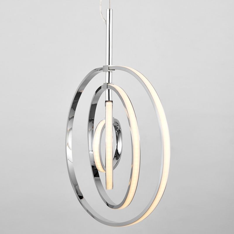 Ceiling Lights - Avali - LED Chrome Rings 4 Light Hanging Pendant Endon-81034 - Avali - LED Chrome Rings 4 Light Hanging Pendant